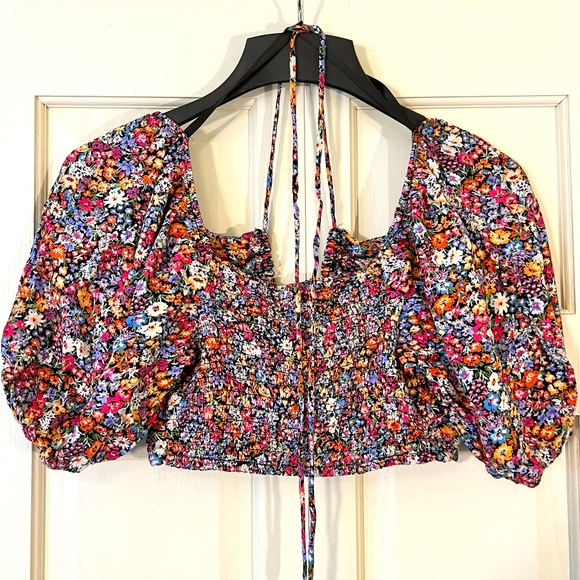 Wild Fable Puff Sleeve Crop Top, Size Small - Picture 3 of 6
